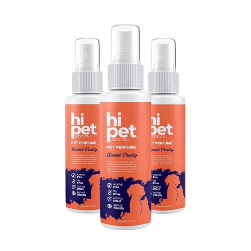 Hipet Hi Pet Sweet Fruity Pet Perfume, Cat & Dog Perfume Spray Long Lasting, Cat and Dog Cologne to Soften, Shine, Refresh the Coat, 4.06 Fl Oz (Pack of 3)