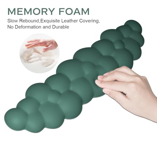 Image of JIKIOU Upgrade Leather Cloud Wrist Rest for Keyboard and Mouse & Cup Pad | Wish Gift-Cute Cloud Shape, Comfortable and don't Irritate to Skin, Non-Slip PU Base,Soft Memory Foam filled for Pain Relief