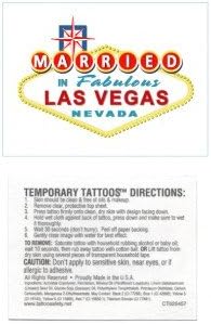Married in Las Vegas Temporary Tattoos, Set of 24