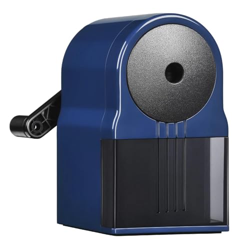Bleistiftspitzer Manueller Anspitzer Mit Behälter 5 Positionen einstellbare Dicke Spitzer Mit Kurbel Geeignet für Kinder Künstler Schüler Büro (Blau)