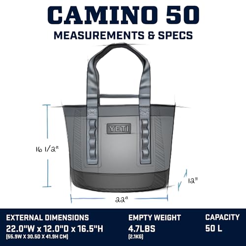 Image of YETI Camino 50 Carryall with Internal Dividers, All-Purpose Utility, Boat and Beach Tote Bag, Durable, Waterproof
