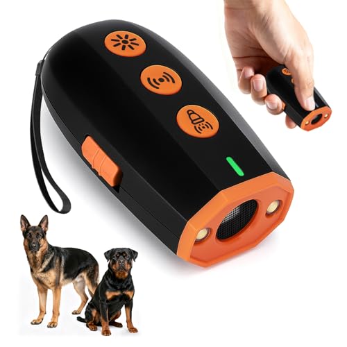 RoserRose Anti Bell Gerät Hunde, Antibell Ultraschall Gerät, Wiederaufladbar Ultraschall Hundeabwehr mit Frequenze Taschenlampe, Hundegebell Stoppen Für kleine & große Hunde Innen & Außen