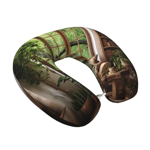 Almohada de viaje de espuma viscoelástica negra miniatura 2