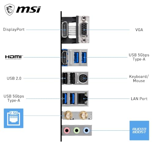 Image of MSI PRO B550M-P WIFI6E ProSeries Motherboard (AMD Ryzen 5000 Series, AM4, DDR4, PCIe 4.0, SATA 6Gb /s, M.2, USB 3.2 Gen 2, HDMI /DP, Wi-Fi 6E, Bluetooth 5.2, mATX)