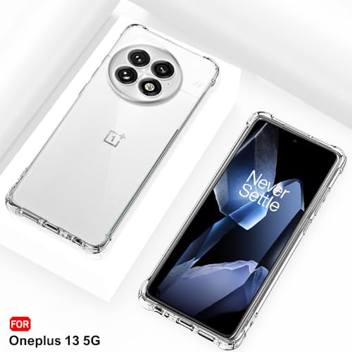 Image of TheGiftKart Crystal Clear Back Cover Case for OnePlus 13 5G | Raised Bumps for Camera & Screen Protection | Ultra Clear Soft Silicone Back Cover Case for OnePlus 13 5G (TPU, Transparent)