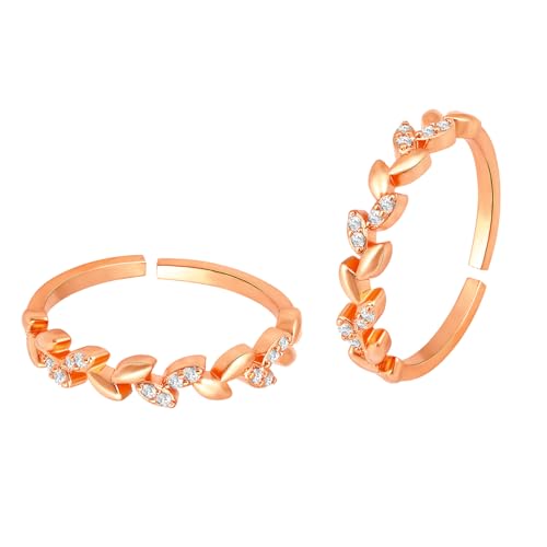 Image of Peora Cubic Zirconia Studded Adjustable Toe Ring Bichiya Stylish Fancy Daily Regular Jewellery for Women