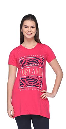 Image of In Love Women's Printed Cotton Plus Size Longline T-Shirt Half Sleeve with Pockets Pack of 2