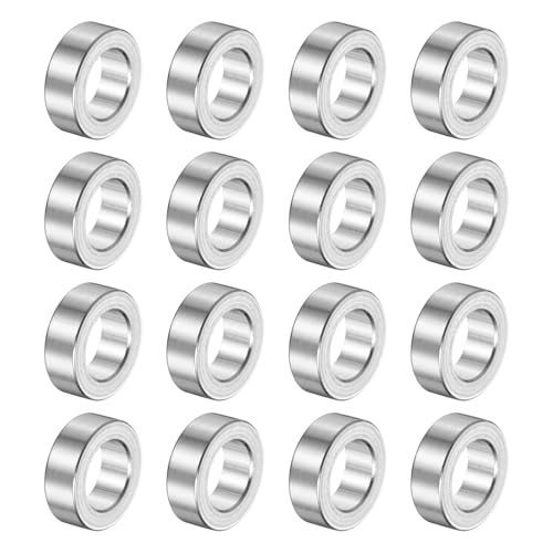 uxcell 16Pcs Aluminum Spacer 5/16" ID x 1/2" OD x 3/16" Length(8.1x13x5mm) Screw Standoff Bushing Plain Finish Unthreaded Round Metal Spacer for M8 Screws Bolts and Rods, Silver