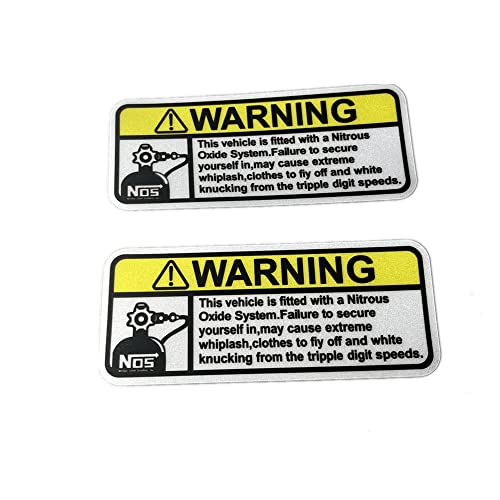 2PCS Warning Car Styling and Decals Motorbike Helmet Decorate Racing ...