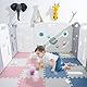 Antrect Puzzlematte Baby Puzzlematte Kinder 18 Teile Schaumstoffmatte Kinderspielteppich Spielmatte Bodenschutzmatte für Baby Kinder, 30 x 30 x 1,2 cm, 1,6m² große Yogamatte