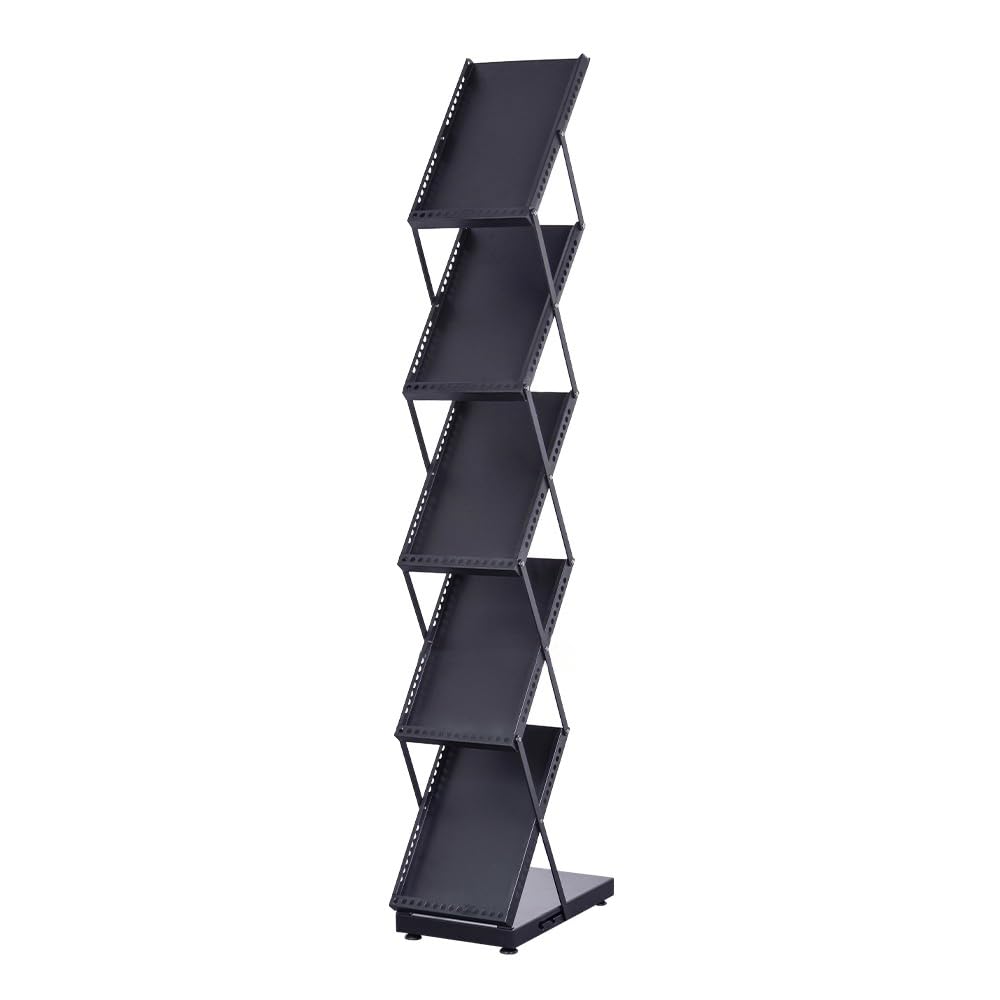 BPT Espositore pieghevole e display per riviste, catalogo con ruote, per uffici e fiere (170 x 24 x 37 cm)