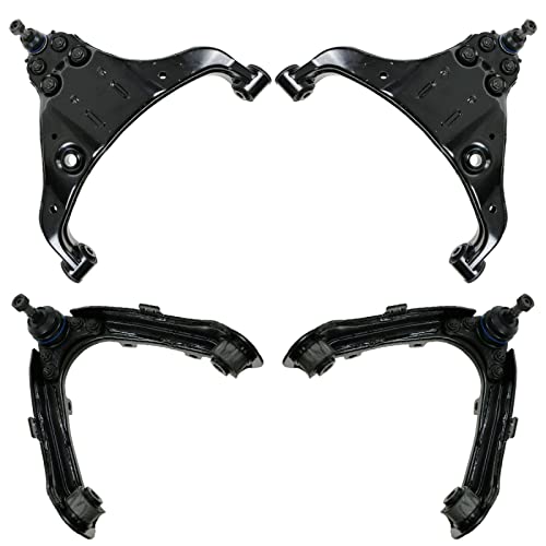 TRQ Front Upper & Lower Control Arm with Ball Joint Set Compatible with 2004-2012 Chevrolet Colorado GMC Canyon 2006 Isuzu i-280 2007-2008 i-290 i-370