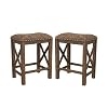 Hillsdale Furniture Willow Bend Stationary Backless Counter Height Stools Set of 2 Antique Brown Walnut