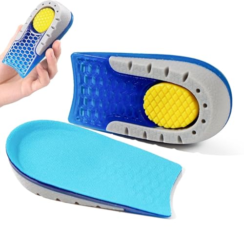 AINIUNIU 1 par Plantillas de Gel para Aumento Altura, Plantillas Altura Hombre y Mujer, Pies Talones Soporte y Amortiguación de Impactos, Plantilla de Elevación Antideslizante Transpirable, 2,5cm