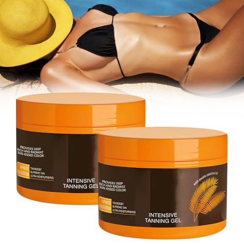 Mineup Intensive Tanning Gel, 2 pcs 150ml Bräunungsbeschleuniger Creme, Karotten-Bräunungsgel, Tanning Accelerator Cream, Bräunungscreme für Sonnenbänke & Outdoor-Sonne