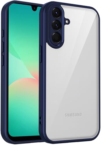 Image of Kapa Hawkeye Clear Slim Tough Back Cover for Samsung Galaxy A57 5G | Camera Lens Protector Anti Yellow Shockproof Clear Hybrid Case Cover (Blue Sides)