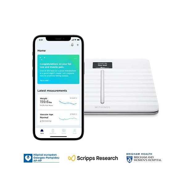 Withings-Body-Cardio--Premium-Wi-Fi-Body-Composition-Smart-Scale-Tracks-Heart-Health-Vascular-Age-BMI-Fat-Muscle-Bone-Mass-Water-Digital-Bathroom-Scale-with-App-Sync-via-Bluetooth-or-Wi-Fi Withings Body Cardio – Premium Wi-Fi Body Composition Smart Scale, Tracks Heart Health, Vascular Age, BMI, Fat, Muscle & Bone Mass, Water %, Digital Bathroom Scale with App Sync via Bluetooth or Wi-Fi