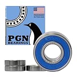 PGN (4 Pack) 6001-2RS Bearing - Lubricated Chrome Steel Sealed Ball Bearing - 12x28x8mm Bearings with Rubber Seal & High RPM Support