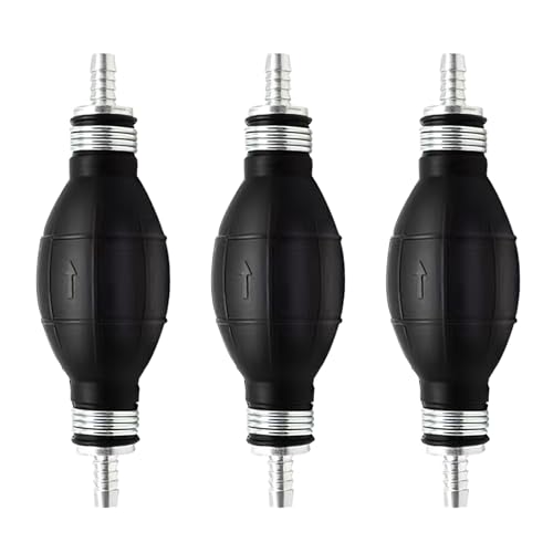 VEGCOO 3 Pcs Pompe à Carburant Manuelle, Pompe Transfert l'eau Manuelle, Poire D'Amorcage Pompe a Carburant de Portable pour Transférer Essence, Diesel, Eau,...