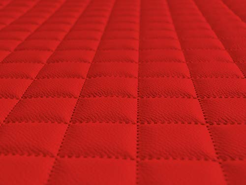 Lederkonzept Tissu d’ameublement au mètre en simili-cuir stratifié, matelassé Rouge (10)