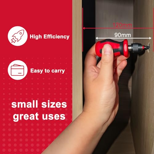 Image of Geinxurn Magnetic 2PC Mini Changeable Head Manual Screwdriver Holder, Quick Change & Release 1 /4 inch Hex Bit Extension Holder
