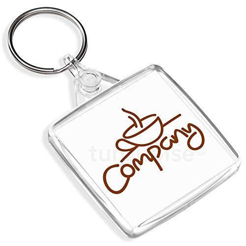 Turquoise Personalised Promotional Custom Business Keyrings Key Fobs 38 x 38 mm | Square (Pack of 50)