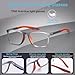 BLOEXCLU 6 Pack Reading Glasses for Men Sports Style Blue Light Blocking Readers with Spring Hinge Women Eyeglasses (Black & red & Brown & Orange & Blue & transparent, 1.75, x)