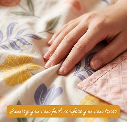Image of HOMEKART Premium Reversible AC Blanket | Single Bed Cotton Comforter | Soft, Lightweight & Breathable All-Season Bedding | 147CMx230CM (Multicolour