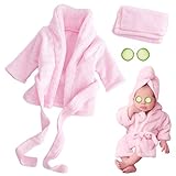 Newborn Baby Photo Props Bathrobes With Towel Sets for Boys Girls Baby Photography Props Pink