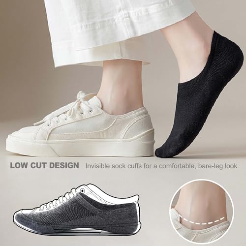 No Show Socks for Women-6 Pairs,Invisible Low Cut Ankle Socks,Non-slip for Casual and Dressy Wear-Soft Breathable4