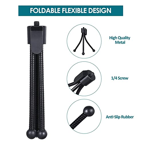 Ubersweet® Mini Desktop Tripod Stand with 1/4 Inch Screw Hole Portable Folding Desktop Stand Mobile Tabletop Video Webcam Web Camera Bracket for... - Image 4