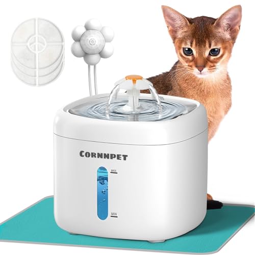 Wireless Cat Water Fountain 74Oz/2.2L for Drinking - Pet Fountain for Small Animal - Dogs Waterer Bowls Indoor
