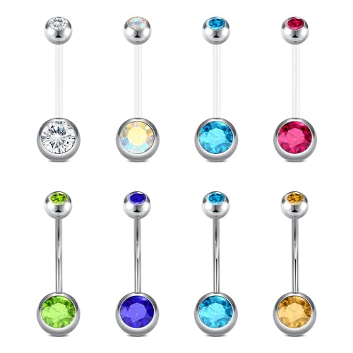 6-38mm piercing nombril acier chirurgical piercing nombril grossesse Piercing de nombril en argent...