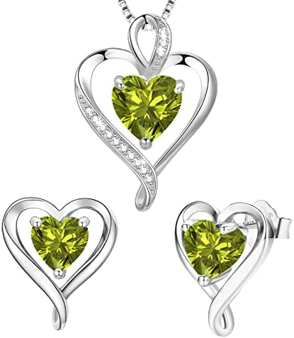 LAVUMO Jewellery Sets for Women Sterling Silver Heart necklaces Silver Gold Rose Gold Earring Set Gifts for Her Hypoallergenic Jewellery for women Birthday Anniversary Christmas Valentine Gifts