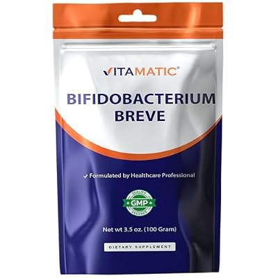 Vitamatic Bifidobacterium Breve Probiotic Powder - Digestive Health Support - 100 Gram (3.5 OZ) - 100 Servings