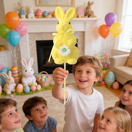 Decoración flocado de conejo para transformar espacios modernos en primavera 3