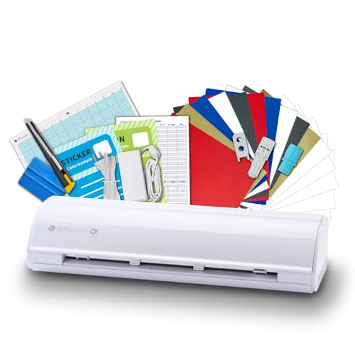 �V���G�b�g �J���I5�A���t�@ �X�^�[�^�[�Z�b�g �V�[�g15������ƕt�� �i�z���C�g/�u���b�N/�}�b�g�s���N/�r�A���R�J�����j �I�t�B�X�@�� �J�b�e�B���O�}�V�� Silhouette CAMEO5�� (�z���C�g)