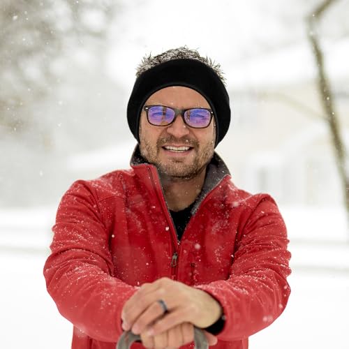 Image of Ear Warmers Headband, KOMAKE 2 Pack Earmuff Headband Fleece Earmuffs Running Headband Winter Ear Covers Moisture Wicking Sweatband Ski Sport Headband For Men & Women (Black+Gray)