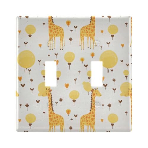 UMIRIKO Cute Giraffe Light Switch Cover Plate Covers Decorative Double Toggle Home Decor 202a8997