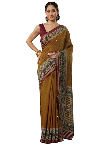Image of Libas Silk Blend Womens Saree