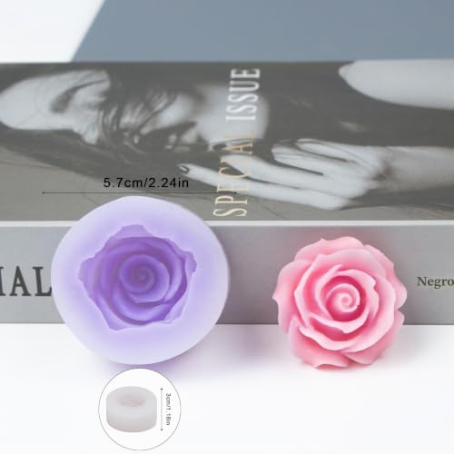 Miniatura 2 de Drerio 3d Silicona Moldes De Flores, Moldes De Velas Para Aromaterapia, Chocolate, Diy Magníficos Regalos Hechos A Mano Rosa Pequeña