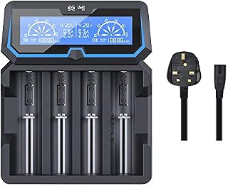 XTAR X4 2A Fast AC Power Battery Charger 2 input ports with USB Output Function for 3.6V/3.7V 14500 16340 18650 20700 21700 26650 1.2V AAAA AA A SC C