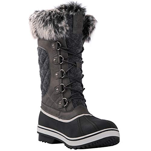 kingshow Globalwin Women's 1918 Grey/DK.Grey Winter Boots 6M