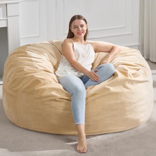 Hobestluk 4FT Bean Bag Chair Giant Bean Bag Chairs for Adults Large Bean Chairs with Removable Cover Beanbag Chair with Filler Adult Bean Bag Chairs for Living Room Bedroom
