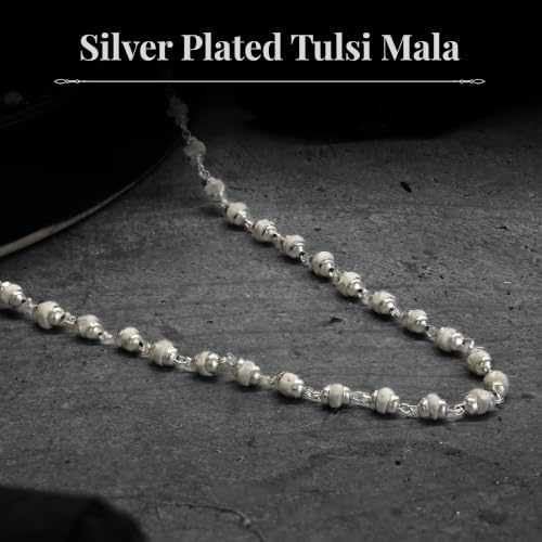 Image of Tulsi Mala 54 Beads | Original Tulsi Japa Mala for Puja, Chanting & Meditation | Certificate of Authenticity | Spiritual Rosary for Men & Women