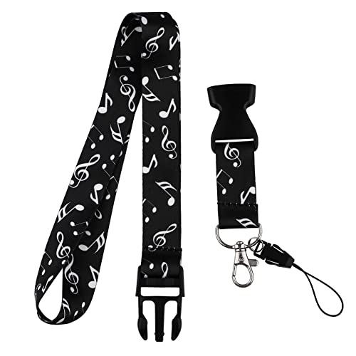 Bkbkaak 7388920003814 Music Notes Detachable Lanyard With Badge Holder Cool Black Breakaway Teacher Gifts Lanyard thumb #2