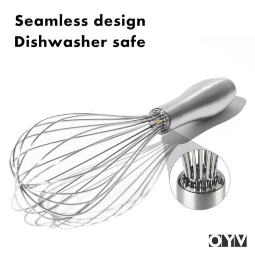 Image of OYV 12 inch Whisk for Cooking, Ergonomic Handle, Dishwasher Safe 18 /10 Stainless Steel Whisk, Professional Kitchen Wire Whisk, Perfect for Blending, Whisking, Baking, and Beating