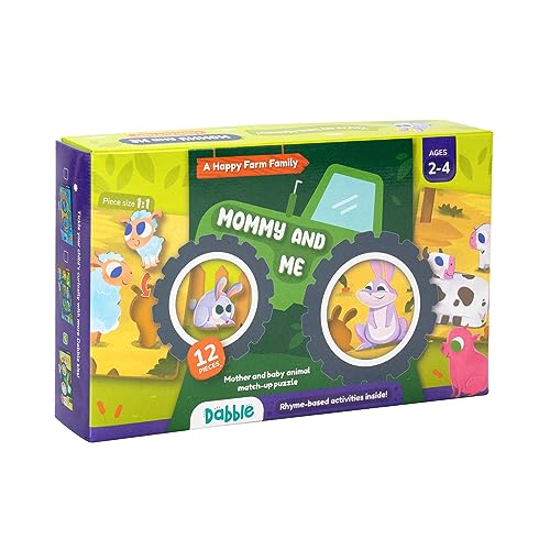 LoveDabble Mother and Baby Animal Match Puzzle - Mommy and Me - A Happy Farm Family | Puzzles for Kids Ages 2-4 | Animal Puzzles for Toddlers and Kids