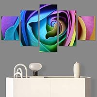 SIGNWIN 5 Panel Canvas Wall Art Botanical Chic Closeup Expressive Multicolor Photography for Home Decorations Ready to Hang - 60