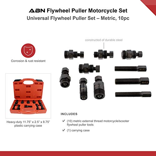 Abn Fly Wheel Puller Motorcycle Flywheel Puller Set Flywheel Puller Tool, Universal Flywheel Puller Set – Metric, 10Pc #TOP1